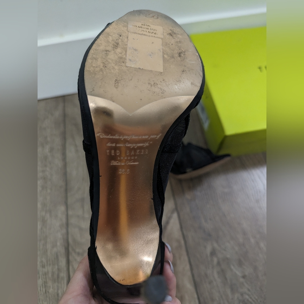 Ted Baker Xstal black mesh heels in size 5.5 - Picture 5 of 8